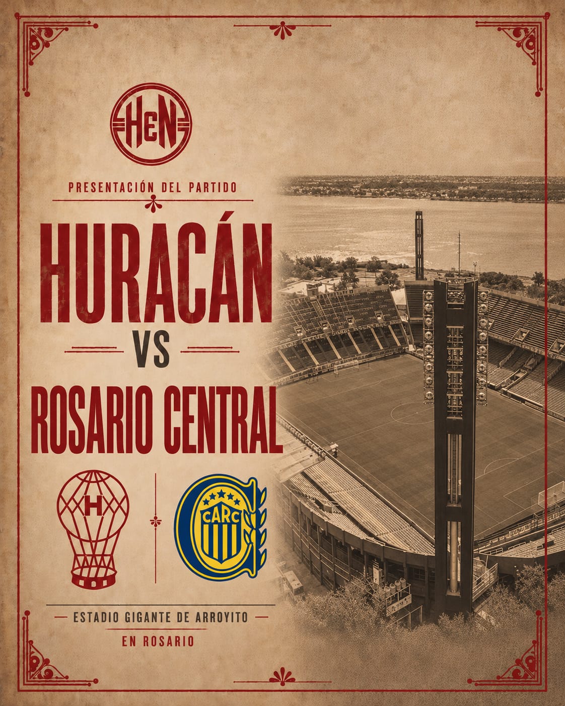 Huracán vs Rosario Central en el Gigante de Arroyito